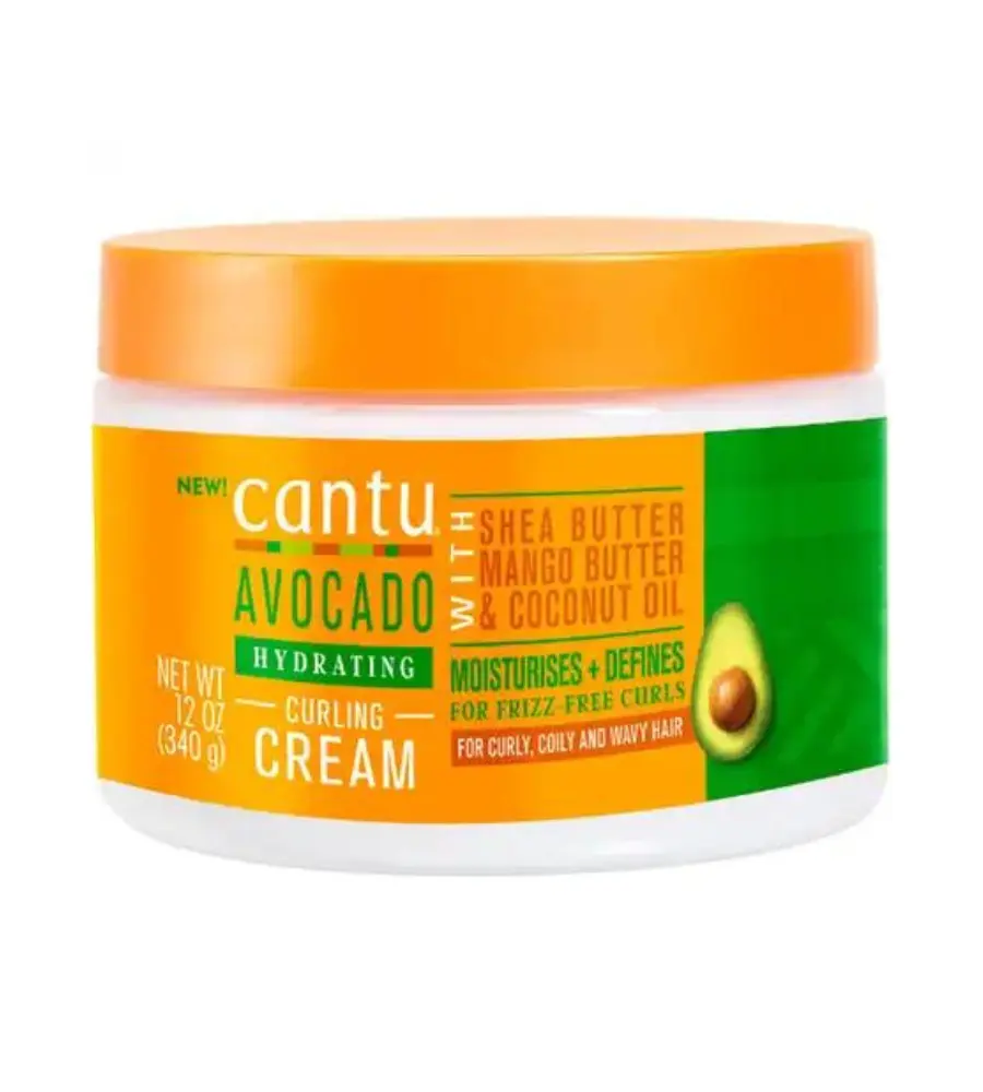 Cantu Avocado Hydrating Curling Cream 340 gm كانتو كريم مرطب تجعيد بالأفوكادو 340 جم - الصورة 1