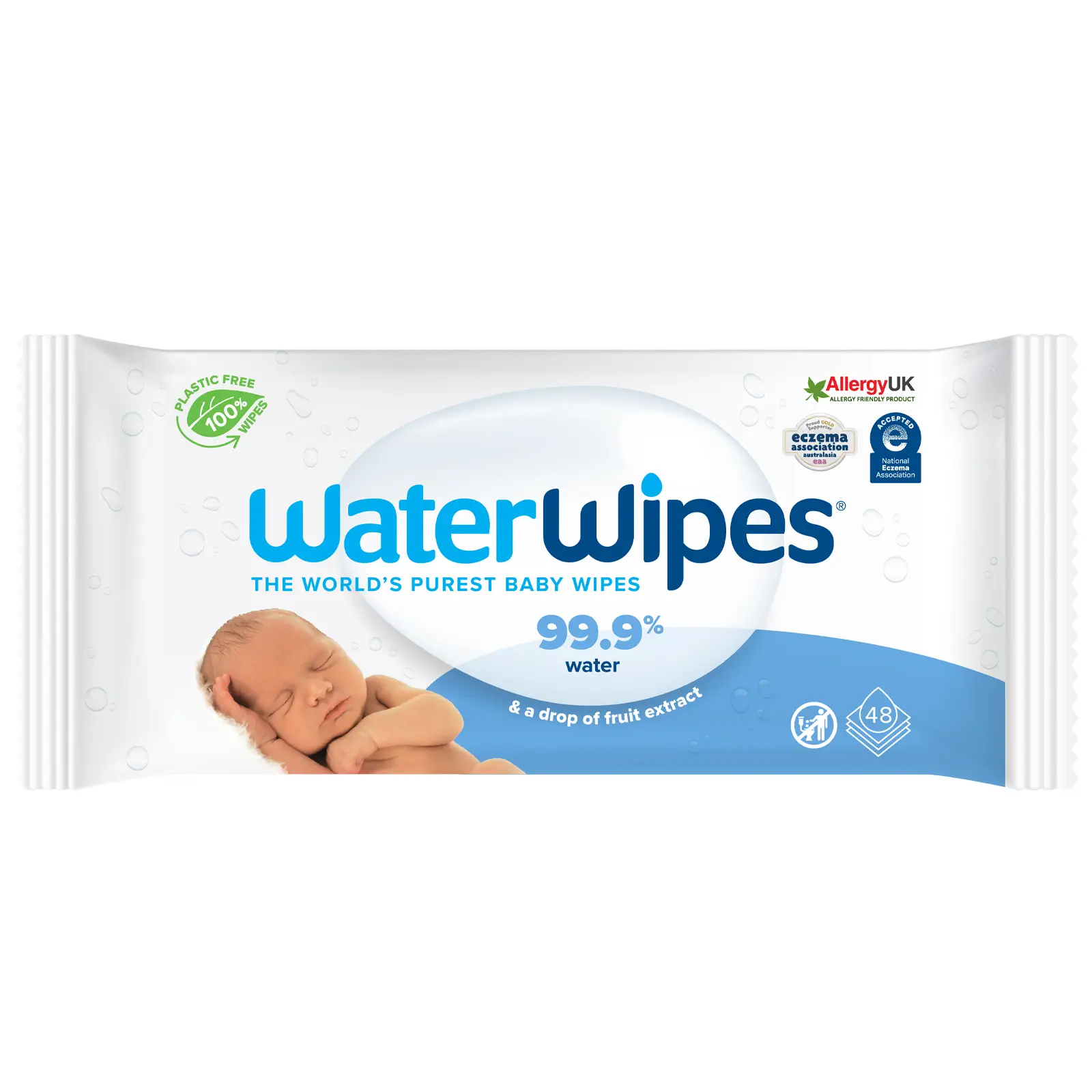 waterwipes-plastic-free-original-wipes-48-wipes-0djpg واتر وايبس مناديل أصلية خالية من البلاستيك ، 48 منديل - الصورة 1